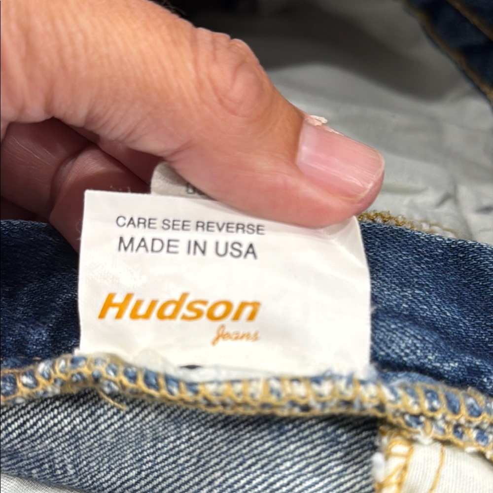Hudson Jeans Blue Denim Pencil Skirt with Distressed Details, MADE IN USA, Sz 32 - Picture 9 of 11